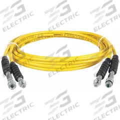 Twin Hydraulic Hose Assembly: 1/4 in ID, F Coupler x M Coupler, 20 ft Lg, Yellow, Thermoplastic (MPN THQ706T). Key specifications — Hose Color: Yellow; Hose Tube Material: Thermoplastic; Fitting Type: F Coupler x M Coupler; Manufacturer Part Number: THQ706T; Brand: ENERPAC.