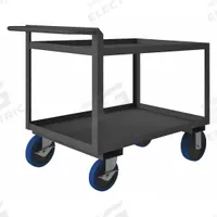 APPROVED VENDOR Utility Cart: 3,600 lb, 36 in L x 24 in W Shelf, 2 Shelves, Gray, Flat (MPN RSCR243636ALU8PUSB95). Key specifications — Caster/Wheel Configuration: (2) Swivel; Brand: APPROVED VENDOR; Caster Wheel/Tread Material: Rubber.