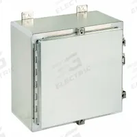 HOFFMAN Enclosure: Aluminum, 16 in x 16 in x 8 in, NEMA 12/3R/4/4X, Solid Cover, Hinged (MPN A16H1608ALLP). Key specifications — Brand: HOFFMAN; Closure Method: Clamps; Enclosure Material: Aluminum; Knockouts: Not Included.