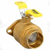 WEBSTONE Manual Two-Way Ball Valve: 1 in, Brass, Straight, Sweat x Flange, Full Port Ball Port (MPN 50404HV). Key specifications — Brand: WEBSTONE; Handle: Lever.