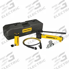 ENERPAC Hydraulic Cylinder and Hand Pump Set: 26 ton Cylinder Nominal Capacity, RC256, P392 (MPN SCR256TB). Key specifications — attr96685: GA45GC; attr98870: ENERPAC; attr96682: 6-1/4 in; attr96683: RC256; attr96684: P392; attr1160276: Hydraulic Cylinder and Hand Pump Set.