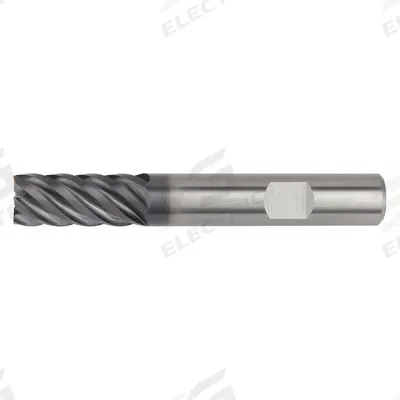 WIDIA HANITA Square End Mill: Carbide, AlTiN Coated, 6 Flute, 16 mm Mill Dia, 22 mm LOC - Carbide Square End Mills for Steel & Cast Iron