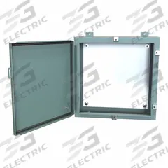 HAMMOND Electrical Enclosure: Steel, 20 in x 20 in x 6 in, NEMA 12/13/3R/4, w/Panel, Solid Cover (MPN 1418N4D6). Key specifications — Closure Method: Clamps; Brand: HAMMOND; Knockouts: Not Included.