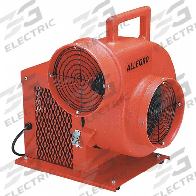 ALLEGRO Confined Space Blower: 115/230 V AC, 8 in Duct Dia, 3/4 hp Horsepower, Orange - Centrifugal Blowers