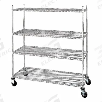METRO Wire Shelving Unit: 36 in x 18 in x 69 in, Dry, Split Sleeve, 4 Shelves - Mobile Wire Shelving for Dry Use