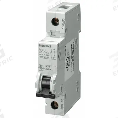 Siemens Miniature Circuit Breaker: 32 A Amps, 60V DC, 14kA at 240V AC, Screw Clamp - C-Curve, 1-Pole UL489 DIN Rail-Mount Miniature Circuit Breakers