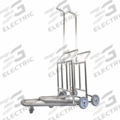 HOSPITALITY 1 SOURCE Nesting Compact Luggage Cart: 42 in Overall Lg, 31 in Overall Dp, Gray, Gray (MPN KDNLC). Key specifications — Brand: HOSPITALITY 1 SOURCE; Frame Finish: Brushed; Product Type: Nesting Compact Luggage Cart.