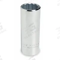 PROTO Socket: SAE, 1/2 in Drive Size, 1/2 in Socket Size, 12-Point, Deep, Chrome, Not Tether Capable (MPN J5316). Key specifications — attr1204417: PROTO; attr1204392: Chrome.