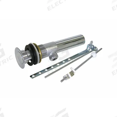 KISSLER Drain Assembly: Brass, Chrome, 8 in Overall Ht, 1 1/4 in Overall Dia - Sink Drains with Lever-Activated Stopper