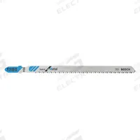 BOSCH Jigsaw Blade: 14, 132 mm Blade Lg, Bi-Metal, High Speed Steel, T Shank, 1 Pieces, 5 PK (MPN T318B). Key specifications — attr1097716: Thin Metal; attr1097715: Bi-Metal; attr1097719: 14; attr1097721: High Speed Steel; attr1097728: BOSCH.