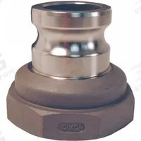 Cam and Groove Adapter: 3 in Coupling Size, 2 in -11-1/2 Thread Size, 2 3/4 in Overall Lg, FNPT (MPN 3020-A-SS). Key specifications — Thread Size: 2 in -11-1/2; Fitting Type: FNPT; Includes Locking Arm: No; Body Material: 316 Stainless Steel; Brand: DIXON VALVE & COUPLING.