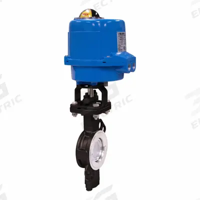 BONOMI Electrically Actuated Butterfly Valve: Carbon Steel, 24V AC/DC, 4 in Pipe Size - Carbon Steel High-Performance Electric Butterfly Valves