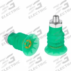 SCHMALZ Vacuum Pad Assembly: Multi-Bellows, 4.5 Folds, 3/8 in NPT Vacuum Port, 42 mm Pad Dia, Green (MPN 10.01.06.05083). Key specifications — attr1019136: 10.01.06.05083; attr1019138: SCHMALZ; attr1019139: 55 A.