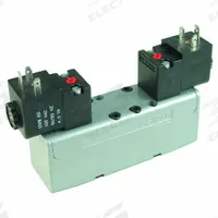 AVENTICS Solenoid Air Control Valve: Series CERAM, Double Solenoid, Five-Way / Three-Position, 30 mm (MPN R432006365). Key specifications — attr1076671: Internal Pilot; attr1076694: Detent; attr1076684: Non-Locking; attr1076708: 110V AC; attr1076649: Exhaust.