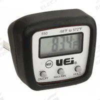 UEI TEST INSTRUMENTS Digital Thermometer: -58°F to 572°F /-50°C to 300°C, 0.1°F /0.1°C (MPN 550B). Key specifications — Brand: UEI TEST INSTRUMENTS; Accuracy: ±1.8 °F @ -22 to 302 °F, ±4 °F Otherwise.