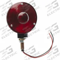 GROTE Single Face Lamp: Incandescent, Stop Light, Red, Round, 4 1/8 in Overall Dia, 2 in Overall Dp (MPN 53052). Key specifications — Standards: FMVSS 108; Electrical Connection: Blunt Cut Wires; Brand: GROTE; Installation Type: Permanent; Lens Color: Red; Mount Type: Pendant; Lighting Technology: Incandescent; Light Type: Stop Light.