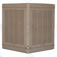 ESSICK AIR Ducted Evaporative Cooler: 600 sq ft – 1,100 sq ft, 33 7/16 in x 28 1/8 in x 28 1/8 in (MPN 2YAE2-6AYP7). Key specifications — Brand: ESSICK AIR; Evaporative Cooler Voltage: 115V AC; Includes Drive Package: Drive Package Included; Drive Package Installation: Assembly Required.
