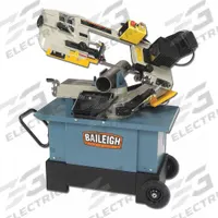 BAILEIGH INDUSTRIAL Band Saw: 7 in x 10 3/16 in, 125 to 270 SFPM, 0° to 45°, 1 Phase, 120V (MPN BS-712MS). Key specifications — attr313020: 1; attr313018: 0° to 45°; attr313016: 7 in x 10-3/16 in; attr313017: 125 to 270 SFPM; attr325084: BAILEIGH INDUSTRIAL.