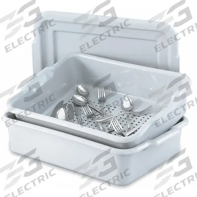 VOLLRATH Silverware Soak System: Silver, 8 in Overall Ht, 15 in Overall Wd, 20 in Overall Lg - Bus Tub Accessories