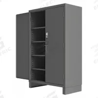 DURHAM MFG Storage Cabinet: 48 in x 24 in x 78 in, Swing Handle & Electronic Keypad/Card Reader (MPN 3703CX-BLP4S-95). Key specifications — attr62698: Gray; attr62736: Welded; attr87895: Legs; attr62693: Assembled; attr62737: Stationary; attr62694: Adjustable; attr62695: Powder Coated; attr62696: Steel.