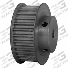 DAYTON Timing Pulley: Curvilinear, Fixed, For 15 mm Belt Wd, 30 Teeth, 5 mm Pitch, Aluminum (MPN 30-5M15-6FA3). Key specifications — Brand: DAYTON; Finish: Clear Anodized; For Belt Series: Powerhouse®.