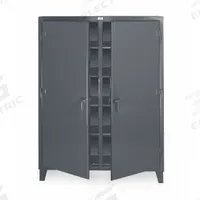 STRONG HOLD Storage Cabinet: 60 in x 24 in x 78 in, 8 Adj Shelves, 2 Doors, Legs, Dark Gray, Swing (MPN 56-DS-248). Key specifications — Brand: STRONG HOLD; Base Type: Legs; Cabinet Color: Dark Gray; Frame Assembled: Assembled.