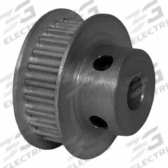 DAYTON Timing Pulley: Curvilinear, Fixed, For 6 mm Belt Wd, 25 Teeth, 3 mm Pitch, Aluminum (MPN 25-3M06M6FA6). Key specifications — Brand: DAYTON; Finish: Clear Anodized; For Belt Series: Powerhouse®.