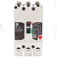 GE Molded Case Circuit Breaker: 20 A Amps, 65kA at 277/480V AC, Fixed, Lug, ABC (MPN TEYL3020B). Key specifications — Series: TEY; Max. AIR Rating: 65kA at 277/480V AC; Instantaneous Trip: Fixed; Terminal Connection: Lug; Phase Connection: ABC.