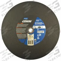 NORTON Abrasive Cut-Off Wheel: Type 1, 14" x 1/8", 20 mm/1" Arbor, Aluminum Oxide, 24 Grit (MPN 66252837841). Key specifications — Brand: NORTON; Series: Gemini Metal.