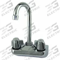 DOMINION COMMERCIAL FAUCETS Gooseneck Service Sink Faucet: Centerset, Wall, Brass, 2 gpm Flow Rate (MPN 77-9116). Key specifications — Brand: DOMINION COMMERCIAL FAUCETS.