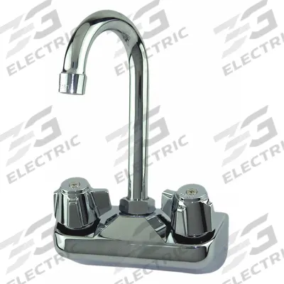 DOMINION COMMERCIAL FAUCETS Gooseneck Service Sink Faucet: Centerset, Wall, Brass - Centerset Bar Sink Faucets