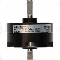 SMC Rotary Air Actuator: Single Vane Actuator, 90° Rotation Angle, 1.4 in-lb Output Torque, Metric (MPN NCRB1BW10-90S). Key specifications — attr293632: NCRB1BW10-90S; attr294754: SMC; attr947098: Non-Magnetic Piston; attr947108: Basic; attr947133: Metric; attr1108504: Side Ported.