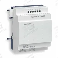 SCHNEIDER ELECTRIC Extension Module (MPN SR3XT141B). Key specifications — Manufacturer Part Number: SR3XT141B; Power Required: 24V AC; Product Type: Extension Module; Series: Zelio Logic.