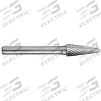 CLE-LINE Carbide Bur: Ball-Nosed Cone, SL-3, Single Cut, 3/8" x 1 1/16" Head, 1/4" Shank (MPN C17715). Key specifications — Trade Number: SL-3; Brand: CLE-LINE.