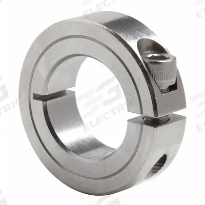 Dayton Shaft Collar: 1-Piece, Inch, Round, Clamp-On, 7/16 in Bore Dia - Stainless Steel Shaft Collars