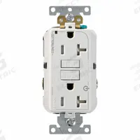 LEVITON Plugs and Receptacles: Duplex, 5-20, White, GFCI, 125V AC, 20 A, 2 Pole / 3 Wire (MPN G5362-2TW)