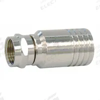DOLPHIN COMPONENTS CORP Coaxial Connector: Male, Connector, Silver, Crimp-On, RG-59, F-Type, 10 PK (MPN DC-257031-X). Key specifications — Product Type: Connector; Brand: DOLPHIN COMPONENTS CORP; Color: Silver; Finish: Nickel-Plated; Gender: Male; Connector Features: Quad Shield.