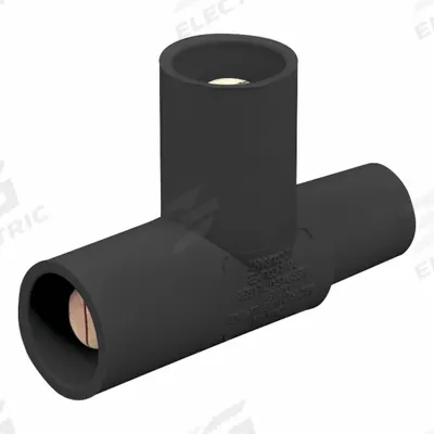 LEVITON Paralleling Tee: Male-Male-Female, Black, 600V AC, 400 A - Parallel Tees
