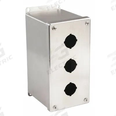 HOFFMAN Push Button Enclosure: 30mm, 3 Holes, 304 Stainless Steel - Enclosures for 30mm Operators