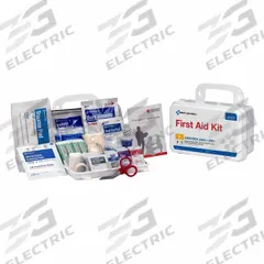 FIRST AID ONLY First Aid Kit and Housing: 76 Components, ANSI/ISEA Z308.1-2021, Type III, Class A (MPN 91322). Key specifications — ANSI Standard Met: ANSI/ISEA Z308.1-2021; Adhesive Bandages Included: (16) Bandages; Oral and Inhalant Medicinals Included: No Oral/Inhalant Medicinals; Topical Medicinals Included: Eyewash; Wound Dressings Included: (2) Eye Pads; Unitized: Bulk.