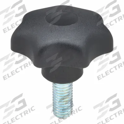 KIPP Hand Knob: 7 Point, Plastic w/ Steel Thread, 1/2"-13 Thread, 30 mm Thread Lg - 7-Arm Knobs with Threaded Stud