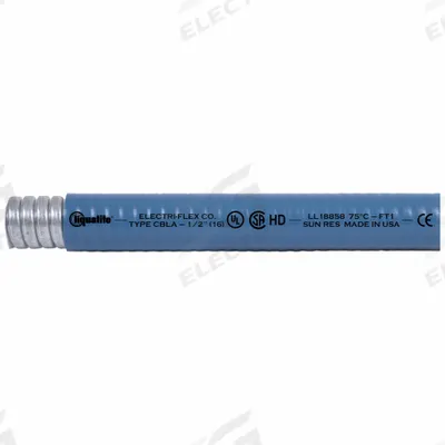 LIQUATITE Conduit: 3 in Trade Size, Black, 25 ft Nominal Lg - Low Smoke & Flame Retardant Liquid-Tight Flexible Metal Conduit