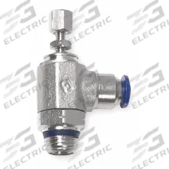 AIGNEP USA Universal Flow Control: Elbow Fitting, Knob, 1/2 in Valve Body Size, 1/2 in Tube (MPN 88978-08-08). Key specifications — attr947203: Stainless Steel; attr947205: AIGNEP USA.