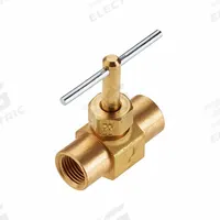 PARKER Needle Valve: Inline Valve Body, Brass, Screw-In Bonnet, 1/8 in Pipe Size, FIP x FIP, Female (MPN NV109P-2). Key specifications — For Media: Water; Standards: ISO 14001; Brand: PARKER; Valve Series: NV; Connection Gender - Side 2: Female; Connection Gender - Side 1: Female; Connection Type - Side 1: IPS; Connection Type - Side 2: IPS.