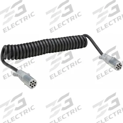 GROTE Coiled Non ABS Power Cord: Die-Cast Plugs, 15 ft Wire Lg, 15 ft Overall Lg - Fleet and Vehicle Maintenance