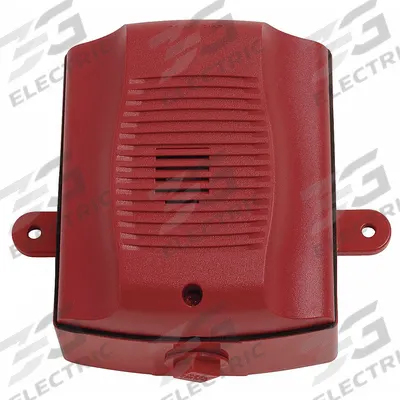 SYSTEM SENSOR Outdoor Wall Horn: 12/24V, Horn Sound, Red, Outdoor, Horn, 1 5/16 in Overall Dp - Fire Alarm Horns