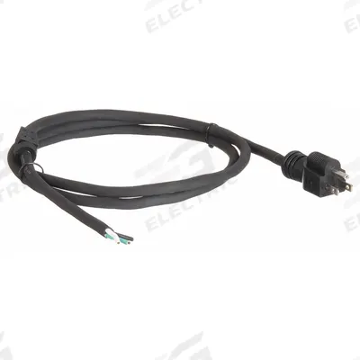 APPROVED VENDOR Power Cord: 6 ft Lg, 3/14, 5-15P Plug, Bare Wire Receptacle, SJO, Rubber - General Purpose Power Cords