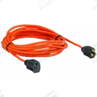 APPROVED VENDOR Extension Cord: Outdoor Use, 25 ft Lg, Outlet, 5-15P, 16/3, SJTW, Orange, 125V AC (MPN 52NY15). Key specifications — Brand: APPROVED VENDOR; Temperature Rating: -40° to 167°F; NEMA Plug Configuration: 5-15P.