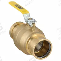 MILWAUKEE VALVE Manual Two-Way Ball Valve: 2 1/2 in, Brass, Straight, Press x Press, Two-Piece, PTFE (MPN BA-480B - 212). Key specifications — Brand: MILWAUKEE VALVE; Handle: Locking Lever.