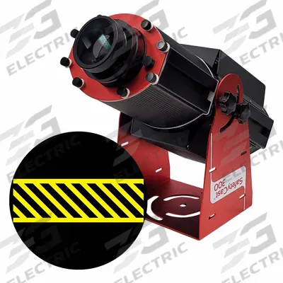 LASERGLOW TECHNOLOGIES Fixed Image Projector: Projector, Lens and Image Template, Yellow - LED Safety Walkway Projectors